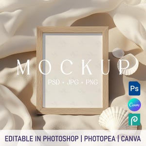 Zomer houten frame 8 x 10 bord mockup, boho bruiloft of strandbar bord mockup, minimaal tafelkaart kaartmodel, boho menubord PSD, png PNGEgg