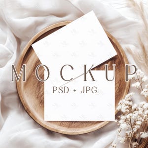 Horizontales Kartenmodell, Doppeleinladung 15x18, Boho Grußkarte Mockup, Zwei Postkarte PSD, Landschaftskarte Mockup, Minimale Boho-Karte