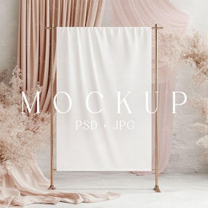 Welcome Sign Mockup, Poster Mockup, Boho Wedding Board Mock up, Backdrop Stand Mockup, Welcome Signage Mock up, Bohemian Stand Mock up PSD