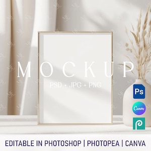 8x10 Tischschild Mockup, Hochzeitsschild PNG Canva, PSD Tischnummer Beschilderung, Rahmenkartenmodell, Boho Menükarte Tabletop Bar Schild Kartenmodell