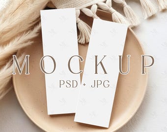 2x6 Foto Streifen Lesezeichen Mockup, Doppelbuch Karten Vorlage, zwei Lesezeichen Mockup