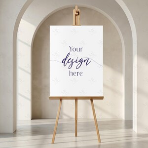 18x24 Easel Sign Mockup, Wedding Welcome or Birthday Poster PSD Canva Template image 7