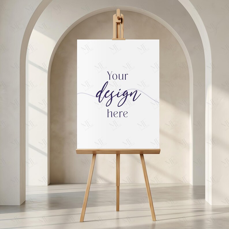 18x24 Easel Sign Mockup, Wedding Welcome or Birthday Poster PSD Canva Template image 7