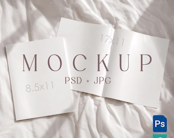 Elegant Folded & Large Newspaper Mockup, Double Blank News Paper Cards Template, Magazine Mockups