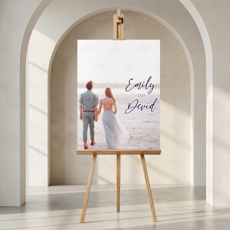 18x24 Easel Sign Mockup, Wedding Welcome or Birthday Poster PSD Canva Template image 3