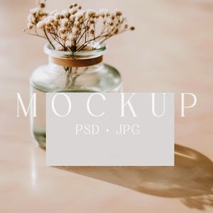 Wizytówka Mockup, Boho 3,5x2 Karta Mockup, Neutralny Miejsce Karta Mockup, Minimalny Branding Mockup, Wizytówka Mockup PSD Smart Object
