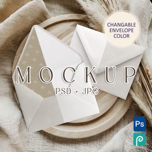 封筒ライナーモックアップ、結婚式用封筒モックアップPSD、封筒挿入物結婚式文房具モックアップ、ボヘミアンライナーカードモックアップPSDスマートオブジェクト