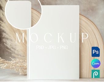 Maqueta de cuaderno de tapa dura, plantilla PSD para portada de cuaderno A5, maqueta de álbum de fotos para agenda