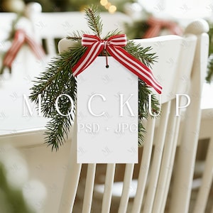 Reserved Chair Tag Mockup, Wedding Seat Tag Mockup, 2x3.5 Name Tag Mockup, Chair Tag Mockup, Christmas Name Tag Mockup, Holiday Seating Tag