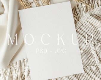 Boho Invitation Mockup, 5x7 Card, PSD, JPG (Digital Download)