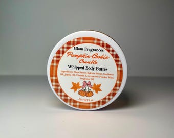 Pumpkin Cookie Crumble SAMPLE Whipped Body Butter: Sweet Dessert Scented, Natural Moisturizer, Fall Scented