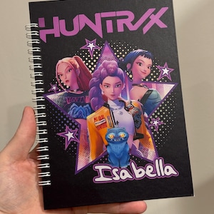 A5 Personalised K-Pop Demon Hunters Huntrix Notebook (70 sheets, 140 pages)
