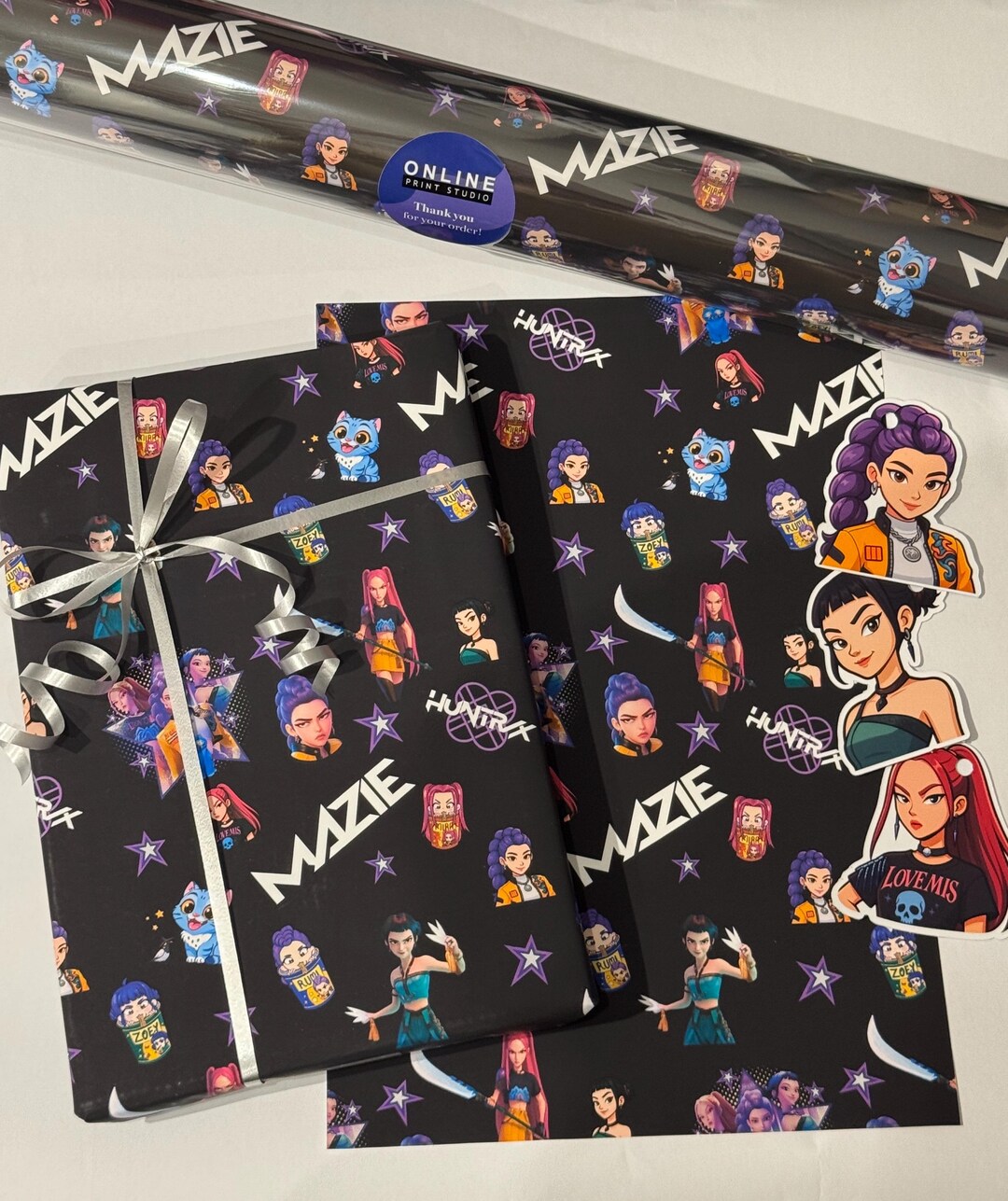 Personalised Huntrix K-pop Demon Hunters KPDH Inspired Gift Wrap ...