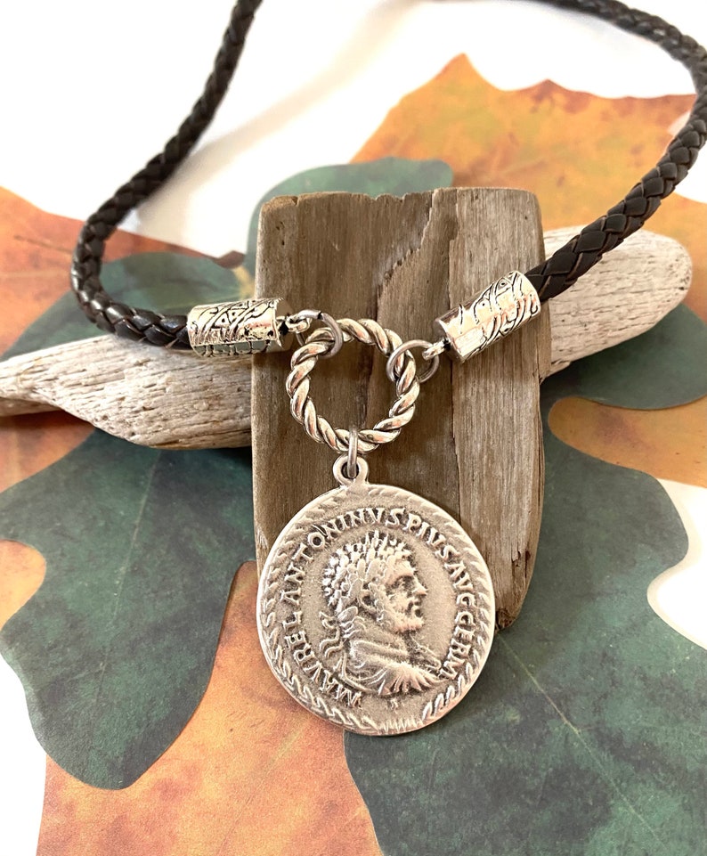 Braided Leather Cord Pendant Necklace Four Choices Choker Etsy