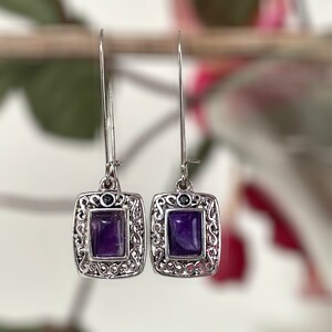 Dangling Amethyst Earrings