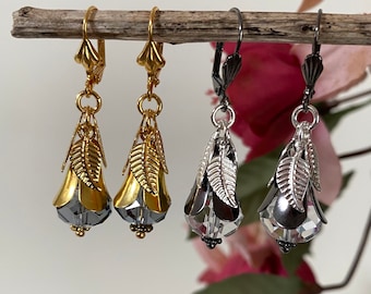 Dangling Leaf Drop Earrings Choice of Two Colors