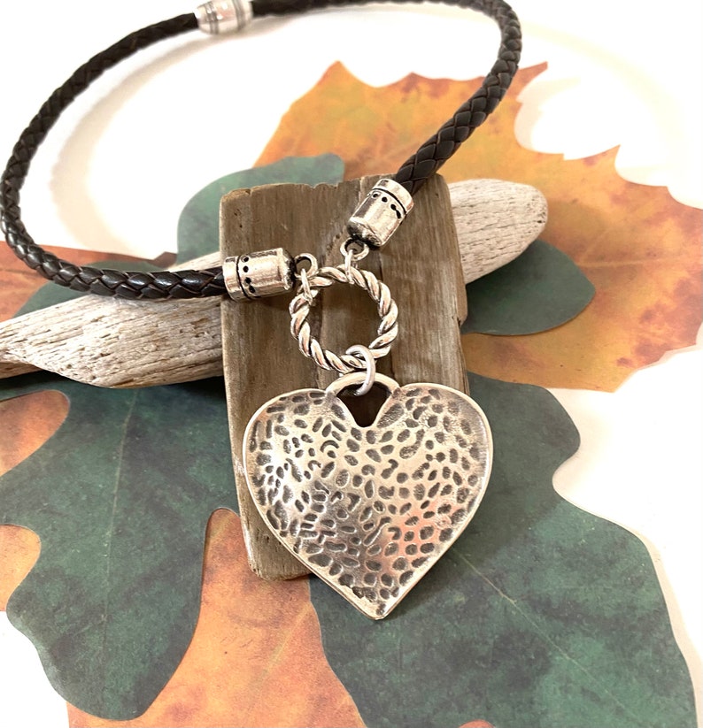 Braided Leather Cord Pendant Necklace Four Choices Choker Etsy