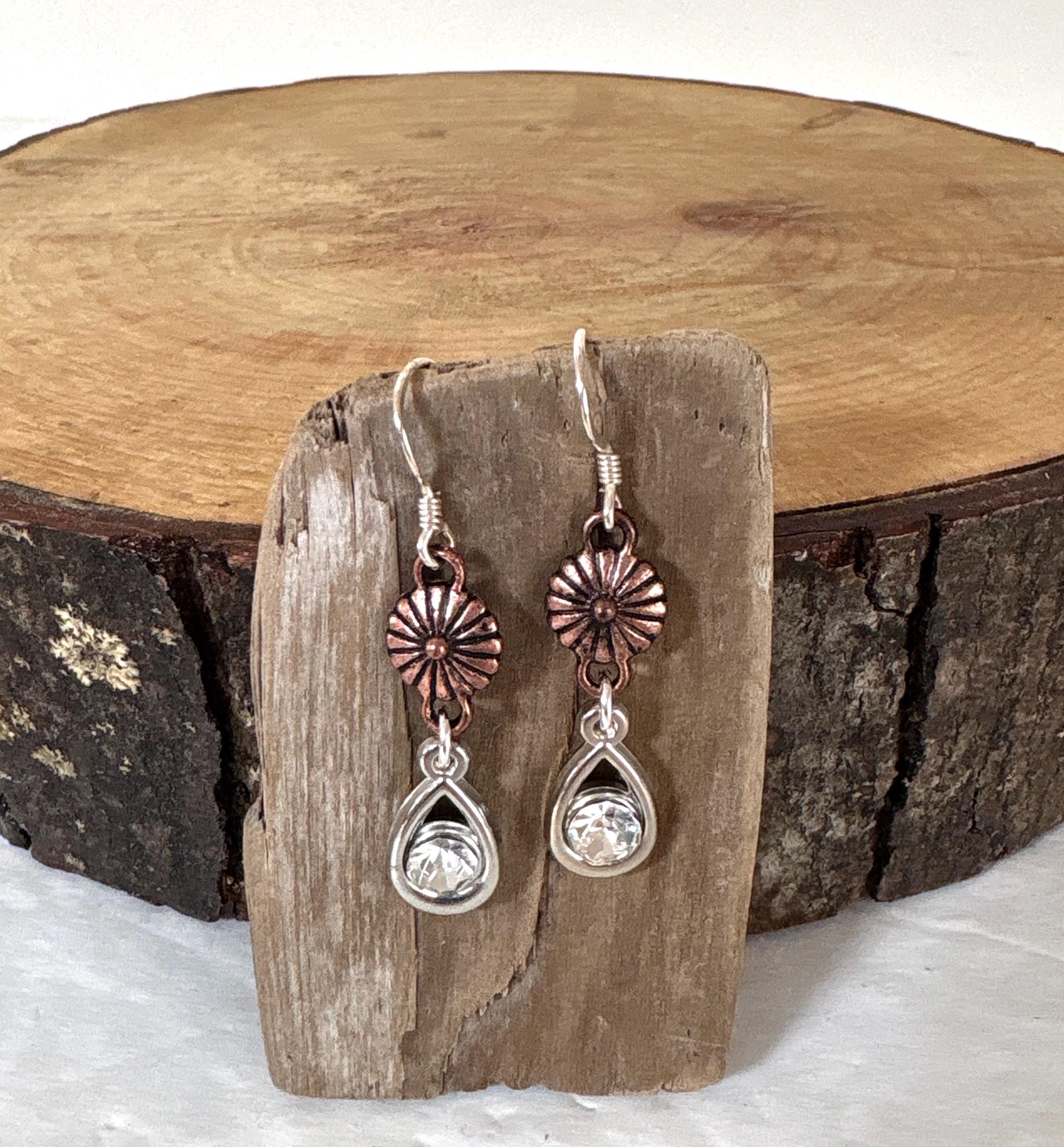 Boucles D'oreilles Pendantes 50 Mm - Métal Cuivre, Argenté Et Doré - Bijoux Fantaisie Neufs Avec étiquettes