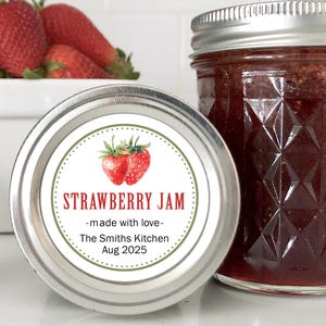 Homemade Jam Labels, Strawberry Jam Labels, Custom Canning Labels, Mason Jar Labels, Canning Jar Labels, Foodie Gift Labels, Kitchen Labels