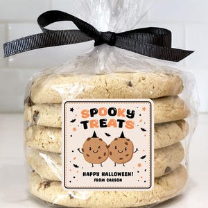 Halloween-Plätzchen-Aufkleber, Klassen-Halloween-Gastgeschenke-Etiketten, Kinder-Halloween-Trick-or-Treat-Etiketten, Keks-Halloween-Leckerli-Taschendeckel