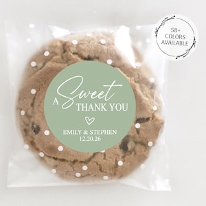 Sweet Thank You Wedding Favor Stickers, Personalized Wedding Favor Labels, Cookie Favor Stickers, Candy Buffet Labels, Guest Gift Stickers