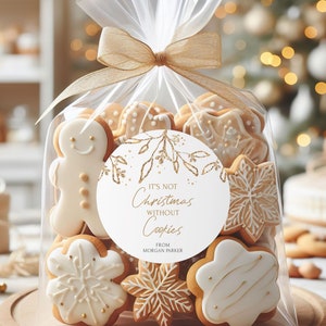 Étiquettes de Noël pour pâtisseries, étiquettes de Noël pour sachets de biscuits, étiquettes de boîte à biscuits de Noël, autocollants pour biscuits, soirée échange de biscuits