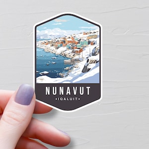 Sticker Nunavut, Stickers de voyage en vinyle, Sticker Iqaluit, Territoires de la province canadienne, Stickers bouteilles d'eau, cadeaux souvenirs du Canada - S674