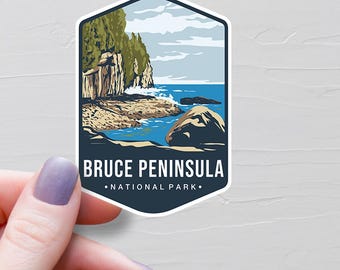 Bruce Peninsula National Park Sticker, Vinyl Travel Stickers, Province of Ontario Stickers, Canada Tourism, Water Bottle Stickers - S683