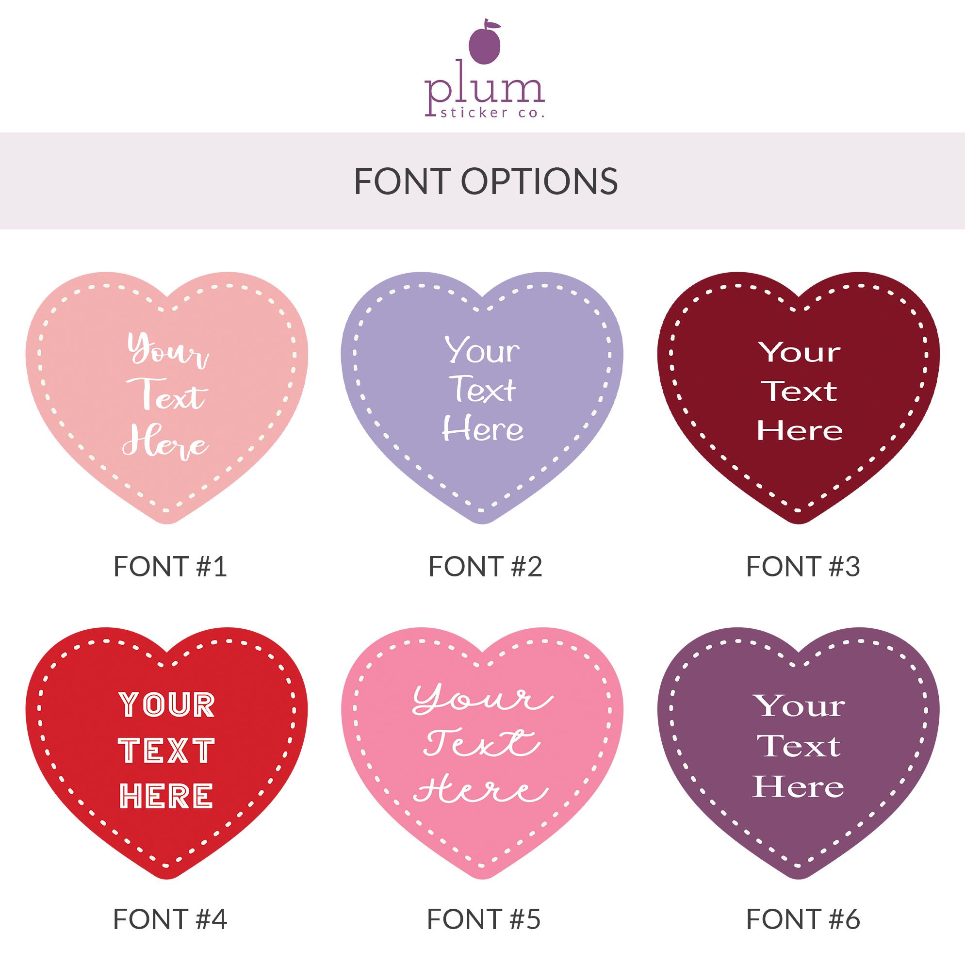 Personalized Heart Stickers Vinyl Valentine Heart Sticker Sheets Custom ...