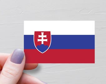 Slovakia Flag Sticker, Vinyl Travel Stickers, Slovakian Flag, World Flags, Water Bottle Sticker, Laptop Decals, Luggage Sticker, F231