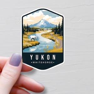 Sticker Yukon, Stickers de voyage en vinyle, Sticker Whitehorse, Territoires des provinces canadiennes, Stickers bouteilles d'eau, cadeaux souvenirs du Canada - S679
