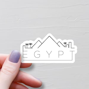 Sticker Egypte, Stickers voyage en vinyle, Cadeaux égyptiens, Pyramides d'Egypte, Sticker bouteille d'eau souvenir, Stickers ordinateur portable, Sticker bagage - S926