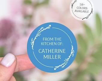 Custom From The Kitchen Of Stickers, Vinyl Baking Labels, Personalized Kitchen Stickers, Canning Labels, Made With Love, Mason Jar Labels