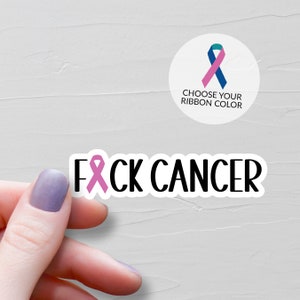 Sticker cancer F, cadeau pour patiente cancéreuse, sensibilisation au cancer du sein, sticker cancer Fuck, articles du panier-cadeau cancer, cadeaux cancer du sein - S46