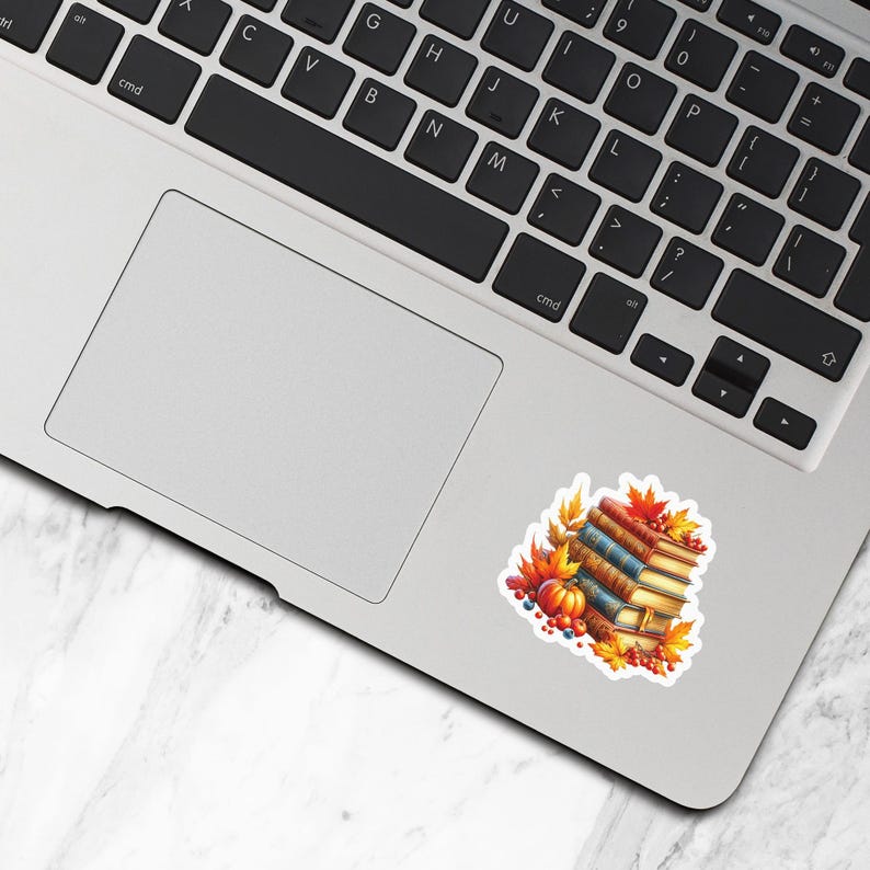 Herfstboekstapelsticker, vinylstickers, cadeau boekenliefhebber, herfstboekstickers, BookTok-waterflesstickers, leesgrage stickers - S502 afbeelding 4