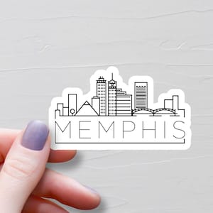 Memphis Sticker, Vinyl Stickers, Travel Stickers, Memphis City Skyline, Tennessee Sticker, Water Bottle Stickers, Luggage Stickers - S962