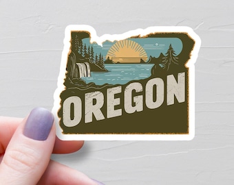 Oregon Sticker, Vinyl Stickers, Travel Stickers, Oregon Map Sticker, Oregon State Decal, Water Bottle Stickers, Oregon Tourism - S465