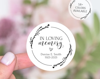 Celebration Of Life Favor Labels, Personalized In Loving Memory Stickers, Funeral Favors Sticker, Funeral Keepsake, Memorial Favors Stickers