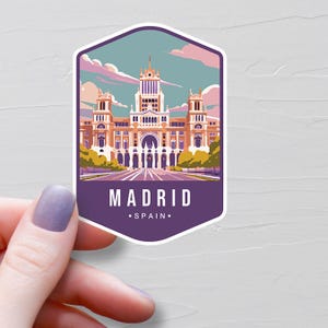 Sticker Madrid, Stickers voyage en vinyle, Stickers Espagne, Pays européen, Sticker bouteille d'eau, Stickers ordinateur portable, Stickers bagages - S785