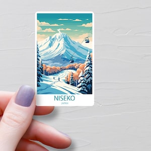 Sticker Niseko, Stickers voyage en vinyle, Stickers Niseko Japon, Sticker bouteille d'eau, Sticker pour ordinateur portable, Sticker bagage, Souvenir, S658