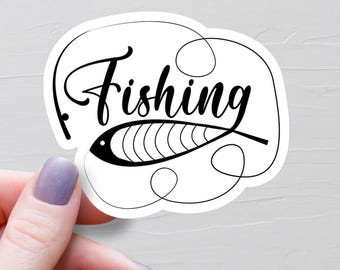 Fishing Sticker, Vinyl Stickers, Water Bottle Stickers, Laptop Stickers, Fishing Gifts, Angler Gift, Fisherman Gift, Tackle Box Decal - S542