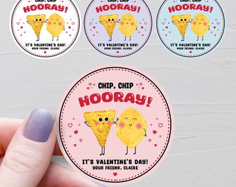 Valentine Chip Bag Labels, Personalized Class Valentines, Preschool Valentines, School Kids Valentines, Toddler Valentines Stickers