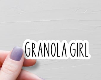 Granola Girl Sticker, Waterproof Vinyl Stickers, Forestcore Laptop Water Bottle Stickers, Granola Aesthetic, Nature Lover Gift - WS276