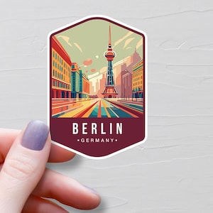 Berlin Sticker, Vinyl Travel Stickers, Berlin Germany Sticker, European Country, Europe Water Bottle Sticker, Laptop Decals - S758