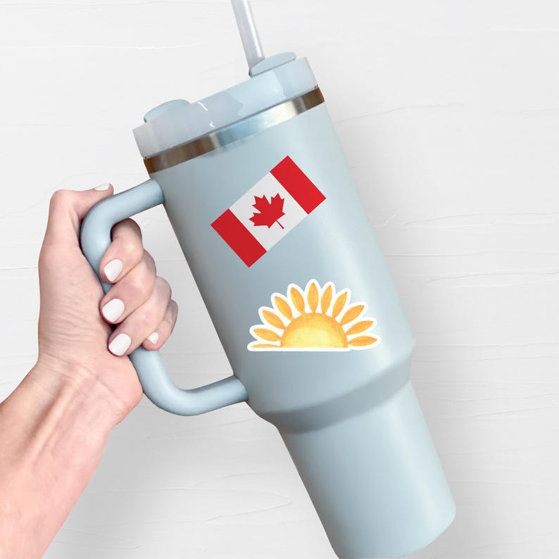 Sticker vlag Canada, vinyl reisstickers, Canadese vlag, sticker vlag van Canada, sticker waterfles, laptopstickers, sticker bagage, F49 afbeelding 2
