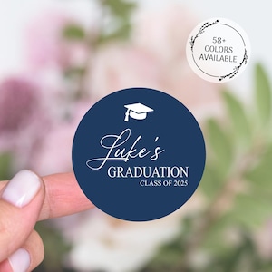 Étiquettes de cadeaux de remise des diplômes, Stickers ronds de remise des diplômes, Stickers de début de carrière en vinyle, Stickers Diplômé 2025, Remerciement de Diplôme universitaire