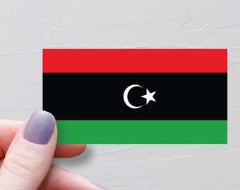 Libya Flag Sticker, Vinyl Travel Stickers, Libyan Stickers, World Flags, Water Bottle Sticker, Laptop Decals, Luggage Sticker - F150