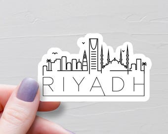 Riyadh Sticker, Vinyl Travel Stickers, Saudi Arabia Stickers, Asia & Middle East Stickers, Water Bottle Sticker, Laptop Decals - S999