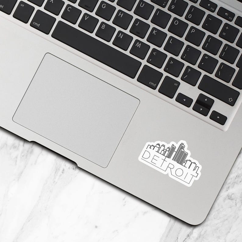 Detroit Sticker, Vinyl Stickers, Travel Stickers, Detroit City Skyline ...