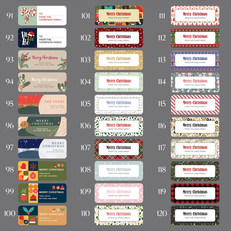 Christmas Gift Tags Stickers, Personalized to From Stickers, Merry